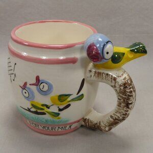 VTG 50s Ross Products Whistle For Your Milk Childrens Mug Childs Cup Pink Girls